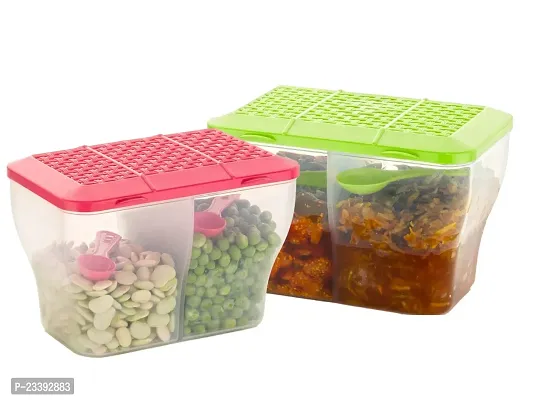 Metrolife 2 in 1 Transparent Masala Box || Multipurpose Kitchen Storage Food Container-Pack of 2