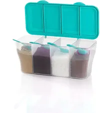 Metrolife Multipurpose Plastic Food Storage Transparent 4 Section Airtight Spice Box Masala Dabba - 1800 ml-Pack of 1-thumb4