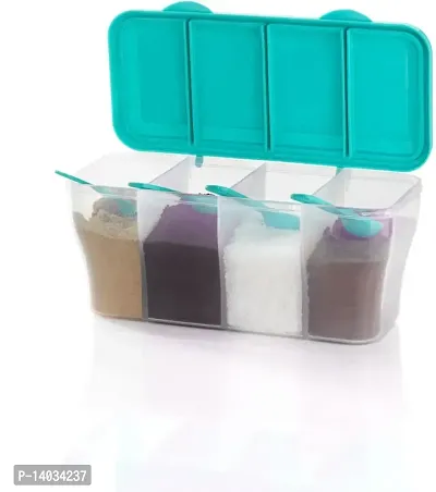 Metrolife Multipurpose Plastic Food Storage Transparent 4 Section Airtight Spice Box Masala Dabba - 1800 ml-Pack of 1-thumb5