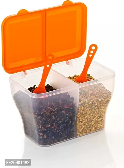 Trendy Combo Food Storage Multipurpose 2 Section Airtight Spice Box Masala Dabba Pack Of 2-thumb2