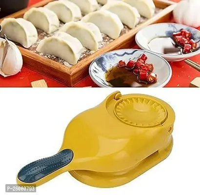 Metrolife 2 in 1 Dumpling Making Manual Dough Press Momos Maker Machine  Rolling Dumpling Wrapper Mold-Yellow-thumb0