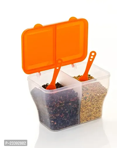 Metrolife 2 in 1 Transparent Masala Box || Multipurpose Kitchen Storage Food Container-Pack of 2-thumb2