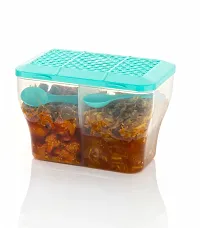 Trendy Transparent Food Storage Multipurpose 2 Section Airtight Spice Box Masala Dabba Pack Of 2-thumb1