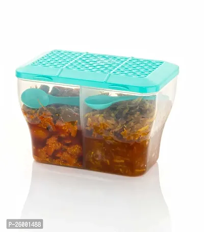 Trendy Transparent Food Storage Multipurpose 2 Section Airtight Spice Box Masala Dabba Pack Of 2-thumb2