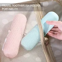 Metrolife Capsule Shape Toothbrush Toothpaste Case Holder [Pack of 4] Plastic Toothbrush Holder-thumb1