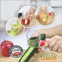 Metrolife Stainless Steel Fruit  Vegetable Peeler With Storage Box - Container Straight Peeler-Multicolor-thumb2