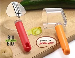 Metrolife Stainless Steel Fruit  Vegetable Peeler With Storage Box - Container Straight Peeler-Multicolor-thumb4