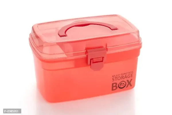Metrolife Multi-Purpose Storage Box / Portable Case With Additional Partitioned Tray - 1000 ml Plastic Utility Container-thumb0