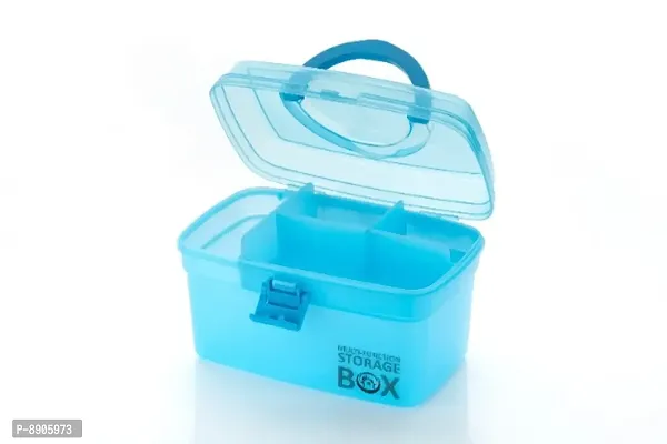 Metrolife Multi-Purpose Storage Box / Portable Case With Additional Partitioned Tray - 1000 ml Plastic Utility Container-thumb3