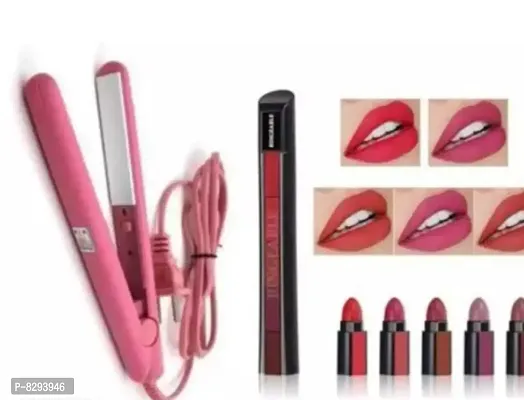 5IN1 RED MATTE LIPSTICK WITH HAIR STRAIGHTNER