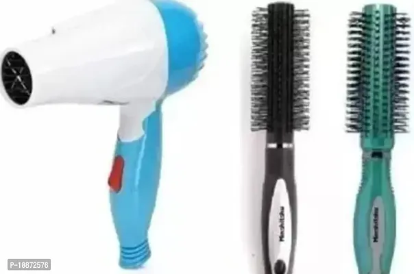 HAIR DRAYER WITH  2 ROUND COMB BRUSH COMBO-thumb0