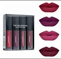 LIPSTICK RED AND NUDE LIQUID MATTE LIPSTICK 4IN1 COMBO PACK ( 4PCS EACH)-thumb1