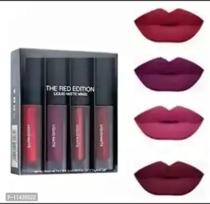 LIPSTICK RED AND NUDE LIQUID MATTE LIPSTICK 4IN1 COMBO PACK ( 4PCS EACH)-thumb2