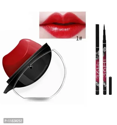 APPLE RED LIPSTICK WITH SET OF EYELINER