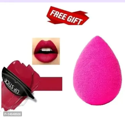 APPLE RED LIPSTICK WITH MAKEUP BLANDER COMBO PACK-thumb0