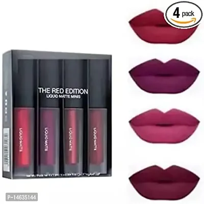 Red Liquid Matte Minis Lipstick Set Of 4 Makeup Liquid Lipstick