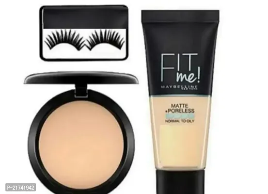 FACE FOUNDATION  CREAM WITH EYELASHES EXTENSION PAIR WITH FACE COMPACT