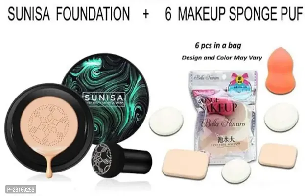 SUNISHA FACE FOUNDATION WITH PUFFS AND BLANDER FAMILY PACK