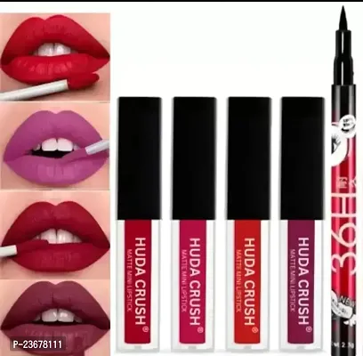 RED EDITION LIQUID LIPSTICK SET OF 4PCS WITH EYELINER 36 H