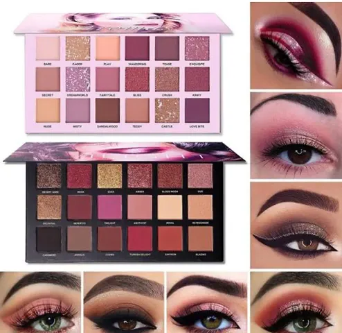 Insta Beauty Rose Gold Remastered Edition + Nude Edition Eyeshadow Makeup Kit (Combo of 2 Eyeshadow) Matte And Shimmers Finish (Combo - 8)