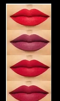 Red Matte Mini Liquid Lipstick Set Of 4 Pcs-thumb2