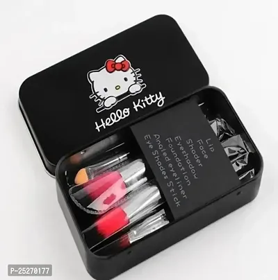 Hello Kitty Soft Makeup Brush Set - BLACK (7 Pcs) (Pack of 7)