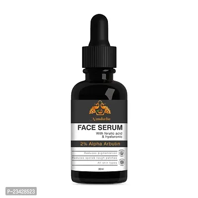 Nandurba 2% Alpha Arbutin Face Serum With Ferulic Acid  hyaluronic | Pigmentation  Dark Spots Removal | Men  Women | 30ML-thumb0