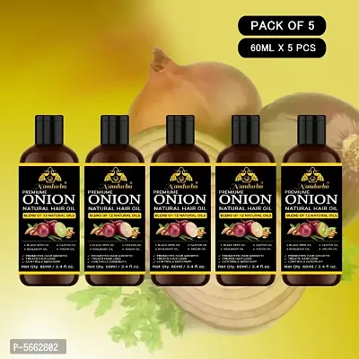 Combo of 5 Black seed onion hair oil(Pack of 5)(60ml+60ml+60ml+60ml+60ml)