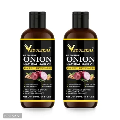 Vedulekha Combo of 2 Onion Natural Hair Oil(60ml+60ml)(Pack of 2)