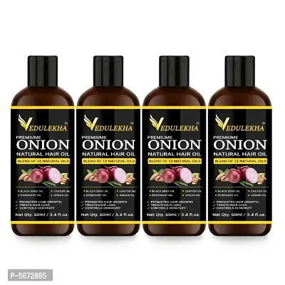 Vedulekha Combo of 4 Onion Natural Hair Oil(240ml)(Pack of 4)