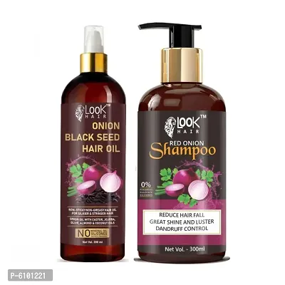 Look Hair Black Seed Onion Hair Oil With Onion Shampoo-thumb0