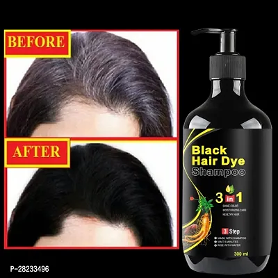 Black Hair Dye Shampoo 3 in 1 for Safe Hair, Moisturizing Care  Healthy Hair  (300 ml)-thumb0