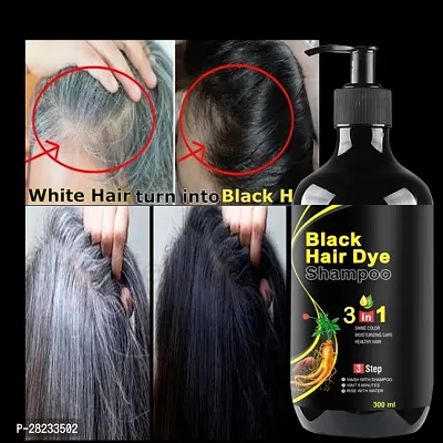 Black Hair Dye Shampoo 3 in 1 for Safe Hair, Moisturizing Care  Healthy Hair  (300 ml)-thumb0