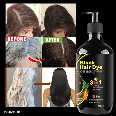 Black Hair Dye Shampoo 3 in 1 for Safe Hair, Moisturizing Care  Healthy Hair  (300 ml)-thumb0