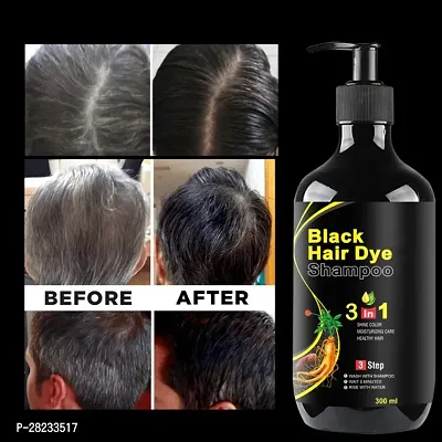 Black Hair Dye Shampoo 3 in 1 for Safe Hair, Moisturizing Care  Healthy Hair  (300 ml)-thumb0