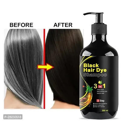 Black Hair Dye Shampoo 3 in 1 for Safe Hair, Moisturizing Care  Healthy Hair  (300 ml)-thumb0