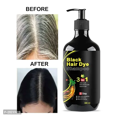 Black Hair Dye Shampoo 3 in 1 for Safe Hair, Moisturizing Care  Healthy Hair  (300 ml)-thumb0