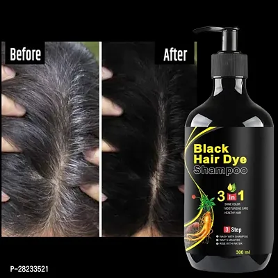 Black Hair Dye Shampoo 3 in 1 for Safe Hair, Moisturizing Care  Healthy Hair  (300 ml)-thumb0