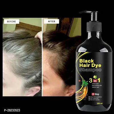 Black Hair Dye Shampoo 3 in 1 for Safe Hair, Moisturizing Care  Healthy Hair  (300 ml)-thumb0