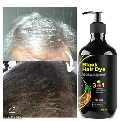 Black Hair Dye Shampoo 3 in 1 for Safe Hair, Moisturizing Care  Healthy Hair  (300 ml)-thumb0