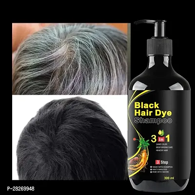 Natural Volumizing 3 in 1 Hair Dye Instant Black Hair Shampoo-thumb0