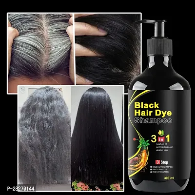 Natural Volumizing 3 in 1 Hair Dye Instant Black Hair Shampoo-thumb0