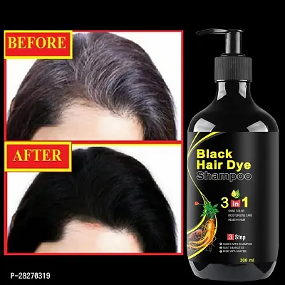 Natural Volumizing 3 in 1 Hair Dye Instant Black Hair Shampoo-thumb0