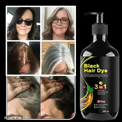 Natural Volumizing 3 in 1 Hair Dye Instant Black Hair Shampoo-thumb0