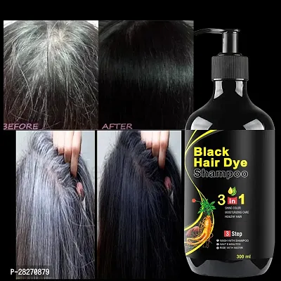 Natural Volumizing 3 in 1 Hair Dye Instant Black Hair Shampoo-thumb0