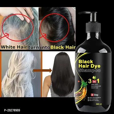 Natural Volumizing 3 in 1 Hair Dye Instant Black Hair Shampoo-thumb0