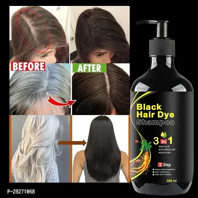 Natural Volumizing 3 in 1 Hair Dye Instant Black Hair Shampoo-thumb0