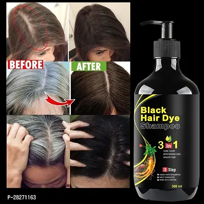 Natural Volumizing 3 in 1 Hair Dye Instant Black Hair Shampoo-thumb0