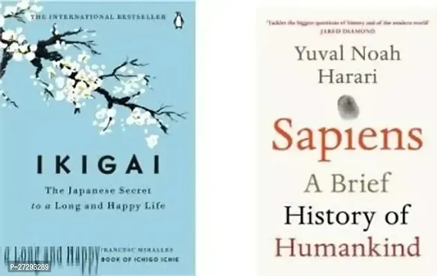 Combo set of 2 Books:- Ikigai + Sapiens A Brief History Of Humankind  (Paperback)-thumb0