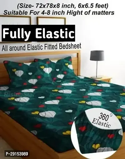 New Town All Around 1 Attractive Fitted Bedsheet with 2 Pillow Covers-thumb0